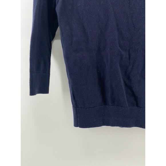 TALBOTS Women's Petite Navy Button-Up Long Sleeve Pima Cotton Cardigan SZ P(XS) - Picture 4 of 8